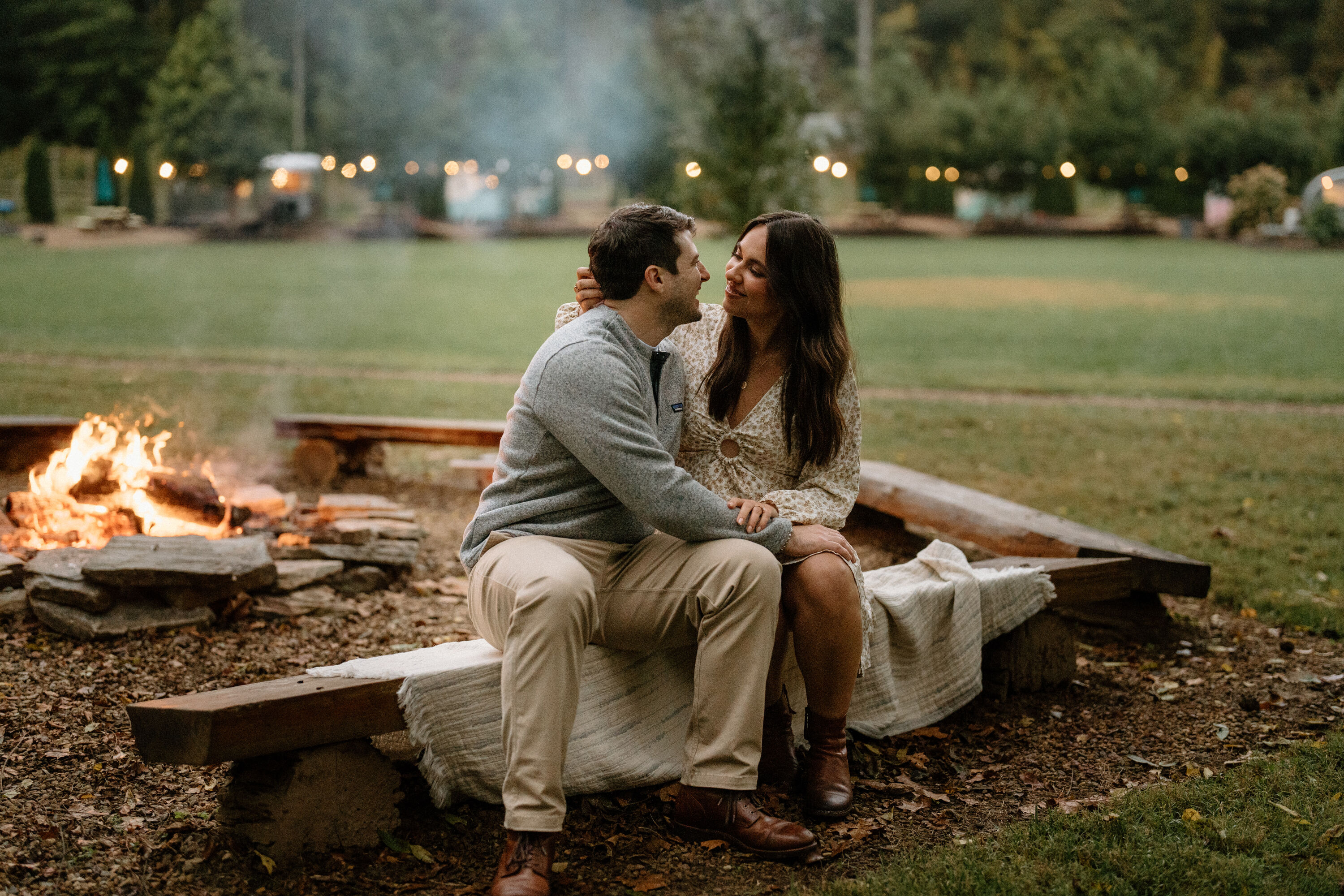 Bryce and Bree by the fire